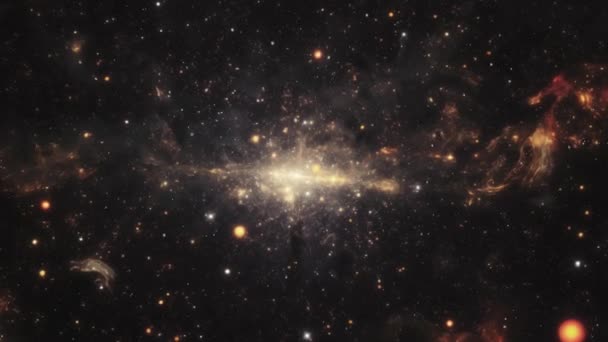 Gęsta Przestrzeń Gwiazdami Pyłem Kosmicznym Wysokiej Jakości Materiał — Wideo stockowe