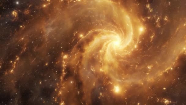 Galaxia Espiral Dorada Imágenes Alta Calidad — Vídeo de stock