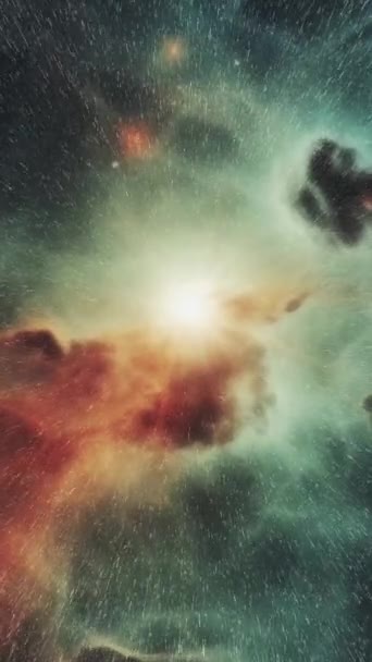 Galassia Cosmica Nello Spazio Lontano Video Verticale Bellissimo Scenario Spaziale — Video Stock