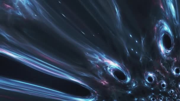ブラックホールでシンギュラリティ イベントの地平線 多元的で 他の世界に旅行する フラクタル 高品質の4K映像 — ストック動画