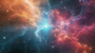 Merkezinde bir galaksi olan dış uzayın video arkaplanı. Yüksek kalite 4k görüntü