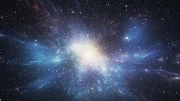 Βιντεοσκοπημένο Φόντο Του Διαστήματος Ένα Γαλαξία Στο Κέντρο Υψηλής Ποιότητας — Αρχείο Βίντεο