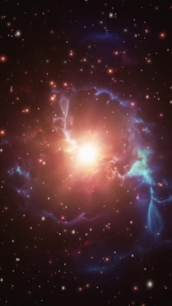 Formación Cósmica Brillante Con Nebulosidad Azul Púrpura Imágenes Alta Calidad — Vídeo de stock