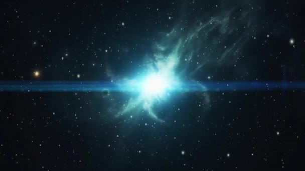 Himmelsk Supernova Belyser Rymdens Mörka Duk Med Lysande Kärna Högkvalitativ — Stockvideo