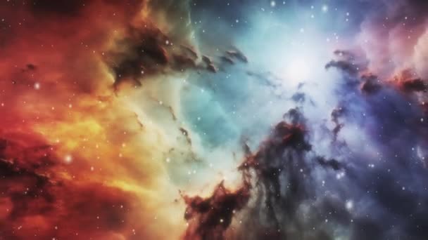Космічна Туманність Красивих Кольорах Високоякісні Кадри — стокове відео