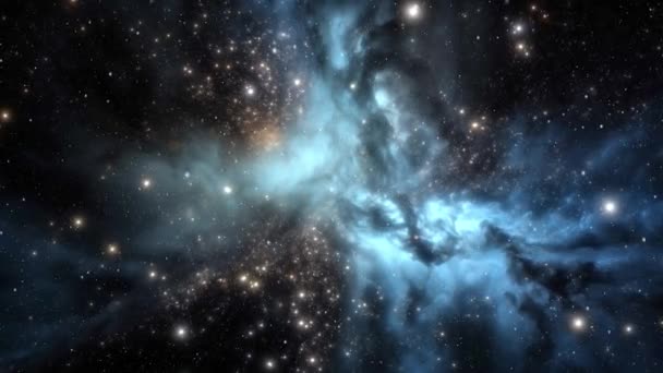 星と宇宙塵からなる青い宇宙星雲 高品質の4K映像 — ストック動画