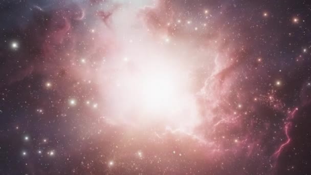 星雲を明るく照らす明るい星が 無限の空間を照らしています 高品質の4K映像 — ストック動画