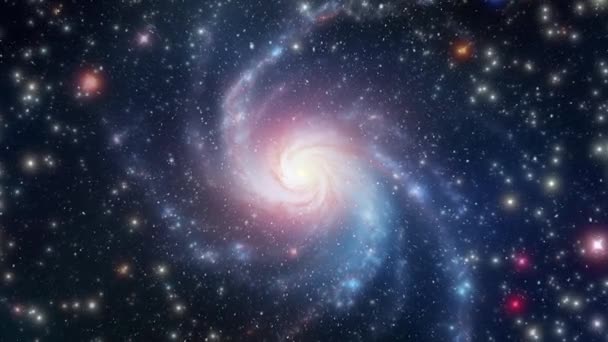 Metraje Vibrante Que Muestra Belleza Una Galaxia Espiral Rodeada Estrellas — Vídeos de Stock