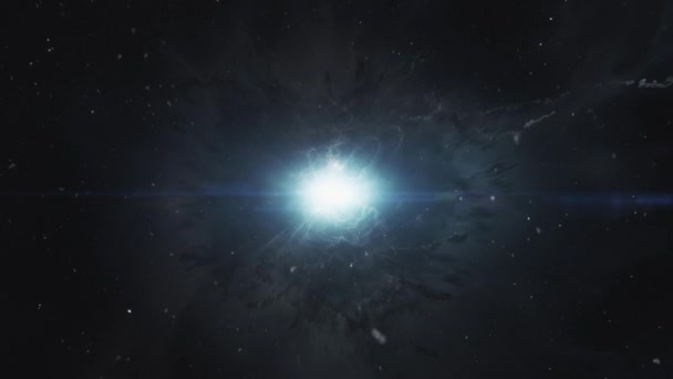 Una Estrella Neutrones Rodeada Energía Negra Galaxia Cósmica Materia Oscura — Vídeos de Stock