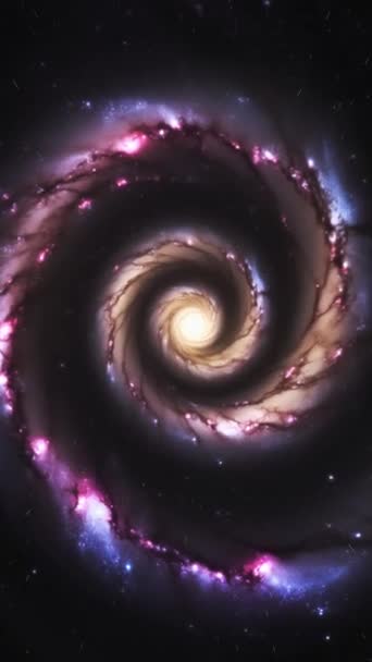 Marea Galaxie Spiralată Video Format Vertical Imagini Înaltă Calitate — Videoclip de stoc