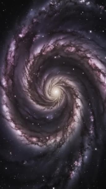 Large Spiral Galaxy Video Vertical Format High Quality Footage — Stock Video