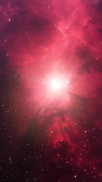 Red Nebula Space Video Vertical Format High Quality Footage — Stock Video