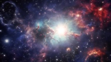 Kozmik arka plan, güzel uzayda yıldızlar ve tozla birlikte. Yüksek kalite 4k görüntü