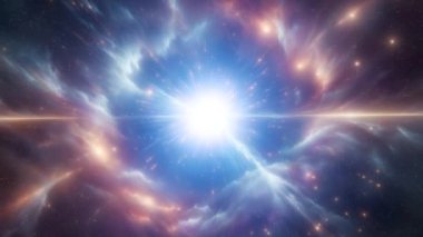 Uzayda patlayan ve nebula oluşturan bir yıldız. Yüksek kalite 4k görüntü
