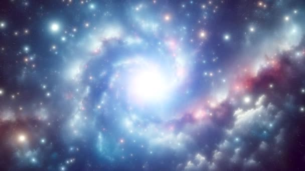 Kosmisk Bakgrund Med Galax Vacker Rymd Med Stjärnor Och Damm — Stockvideo