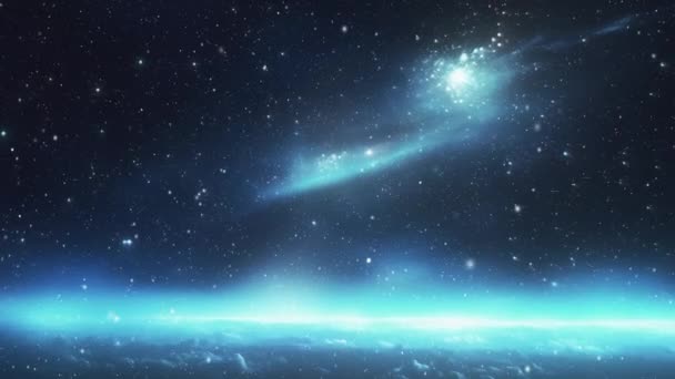 Bir Dış Gezegenin Mavi Atmosferinin Yüzeyi Yüksek Kalite Görüntü — Stok video