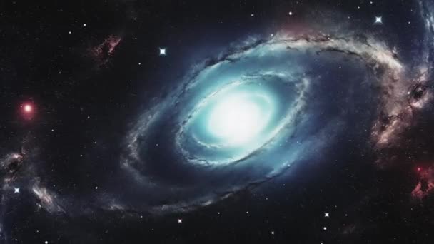Fond Cosmique Avec Galaxie Dans Bel Espace Avec Étoiles Poussière — Video