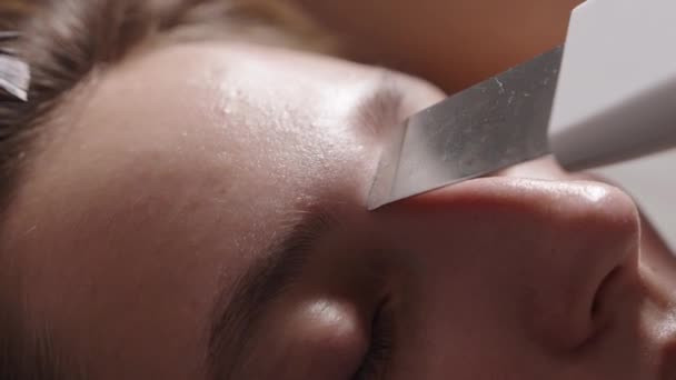 Ultraljudsrengöring Huden Ansiktet Högkvalitativ Film — Stockvideo