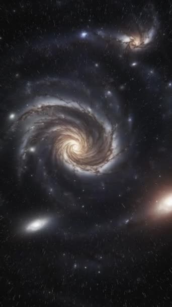 Σπειροειδής Γαλαξίας Στο Διάστημα Βίντεο Κάθετη Μορφή Υψηλής Ποιότητας Υλικό — Αρχείο Βίντεο
