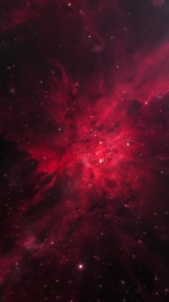Κόκκινο Νεφέλωμα Στο Διάστημα Κάθετο Βίντεο Υψηλής Ποιότητας Υλικό — Αρχείο Βίντεο