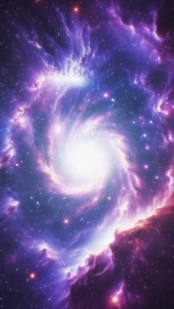 Fundo Cósmico Vertical Uma Bela Galáxia Imagens Alta Qualidade — Vídeo de Stock