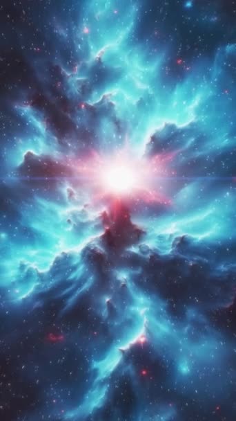 Kosmisk Vertikal Bakgrund Vacker Galax Högkvalitativ Film — Stockvideo