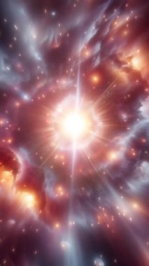 Bir süpernova, bir galaksinin merkezinde bir nötron yıldızı. Yüksek kaliteli FullHD görüntüler
