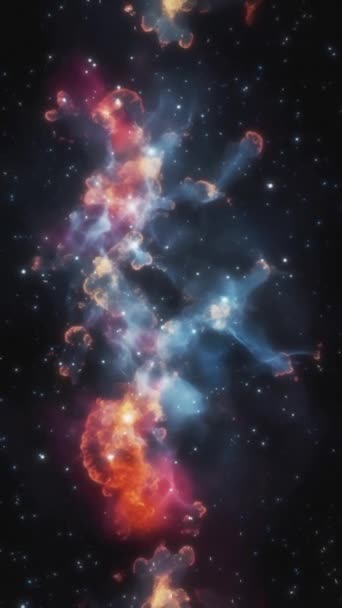 Fondo Cósmico Vertical Una Hermosa Galaxia Imágenes Alta Calidad — Vídeos de Stock
