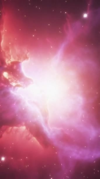 Космический Вертикальный Фон Прекрасной Галактики Высококачественные Кадры — стоковое видео