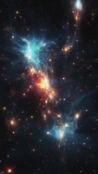 宇宙的垂直背景美丽的星系 高质量的镜头 — 图库视频影像