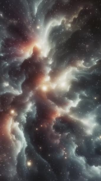 Kosmische Verticale Achtergrond Van Een Prachtig Sterrenstelsel Hoge Kwaliteit Beeldmateriaal — Stockvideo