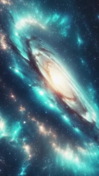 Κοσμικό Κάθετο Φόντο Ενός Όμορφου Γαλαξία Υψηλής Ποιότητας Υλικό — Αρχείο Βίντεο