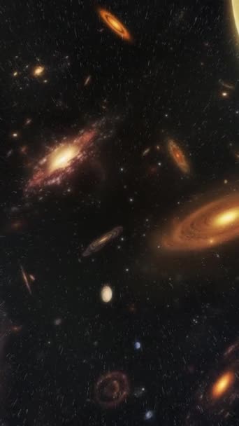 Fundo Cósmico Voar Para Galáxia Imagens Alta Qualidade — Vídeo de Stock