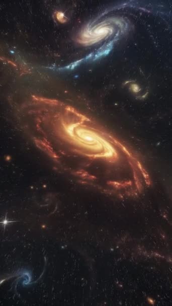 Fundalul Cosmic Zbor Spre Galaxie Înregistrare Înaltă Calitate — Videoclip de stoc