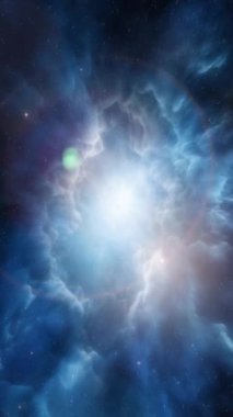 Uzayda mavi nebula. Güzel bir galaksi. Yüksek kaliteli FullHD görüntüler