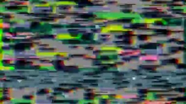 Bozuk bir televizyonun arıza etkisi. Görsel efektler ve arka plan olarak kullanılması için video. Yüksek kalite 4k görüntü