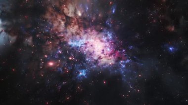 Derin uzayda nebulası olan fantezi uzayı. Yüksek kalite 4k görüntü