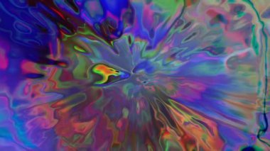 Renklerin ve formların dinamik etkileşimini gösteren soyut bir animasyon