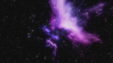 Geniş bir nebula arka planında kozmik renkleri ve dokuları hipnotize eden deneyim