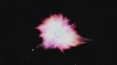 Çarpıcı bir nebula patlaması canlı renklerle patlıyor.