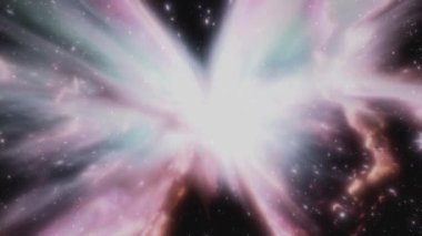 Parlak renklerle çarpıcı kozmik kelebek oluşumuna bakın..