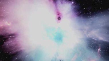 Uzak bir kozmik nebulada büyüleyici renk girdabını tecrübe edin..