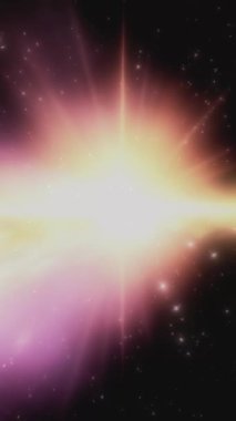 Parlak kozmik nebula, parlak renkleri ve uzayda parıldayan yıldızlarla.