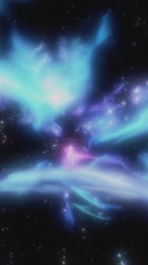 Yıldızlı canlı kozmik nebula doğal derin uzay ortamında sergilenir..