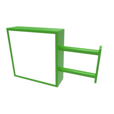 İzole edilmiş arka planda bilgisayar destekli sanal reklam panoları