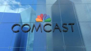 COMCAST Yayınevi Yüksek Katmanlı Cam Bina Cephesi 3D Canlandırması