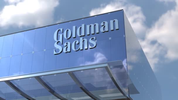 Goldman Sachs Modern Bedrijfsgebouw Met Alleen Redactionele Beelden — Stockvideo