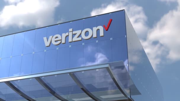 Verizon Menampilkan Rekaman Editorial Dari Sebuah Gedung Kantor Perusahaan — Stok Video