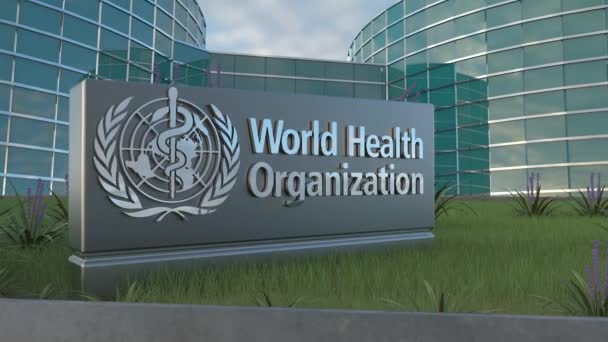Organización Mundial Salud Editorial Exclusivo Dinámico Logo Corporativo Animación — Vídeos de Stock
