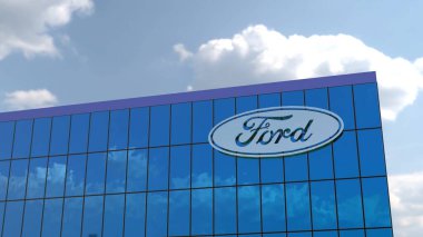 Ford bu 4K animasyonu, bir şirket binasının cam cephesinde sergilenen üst düzey bir iş şirketinin logosunu ortaya çıkarıyor. Sadece yazı işleri için ideal.